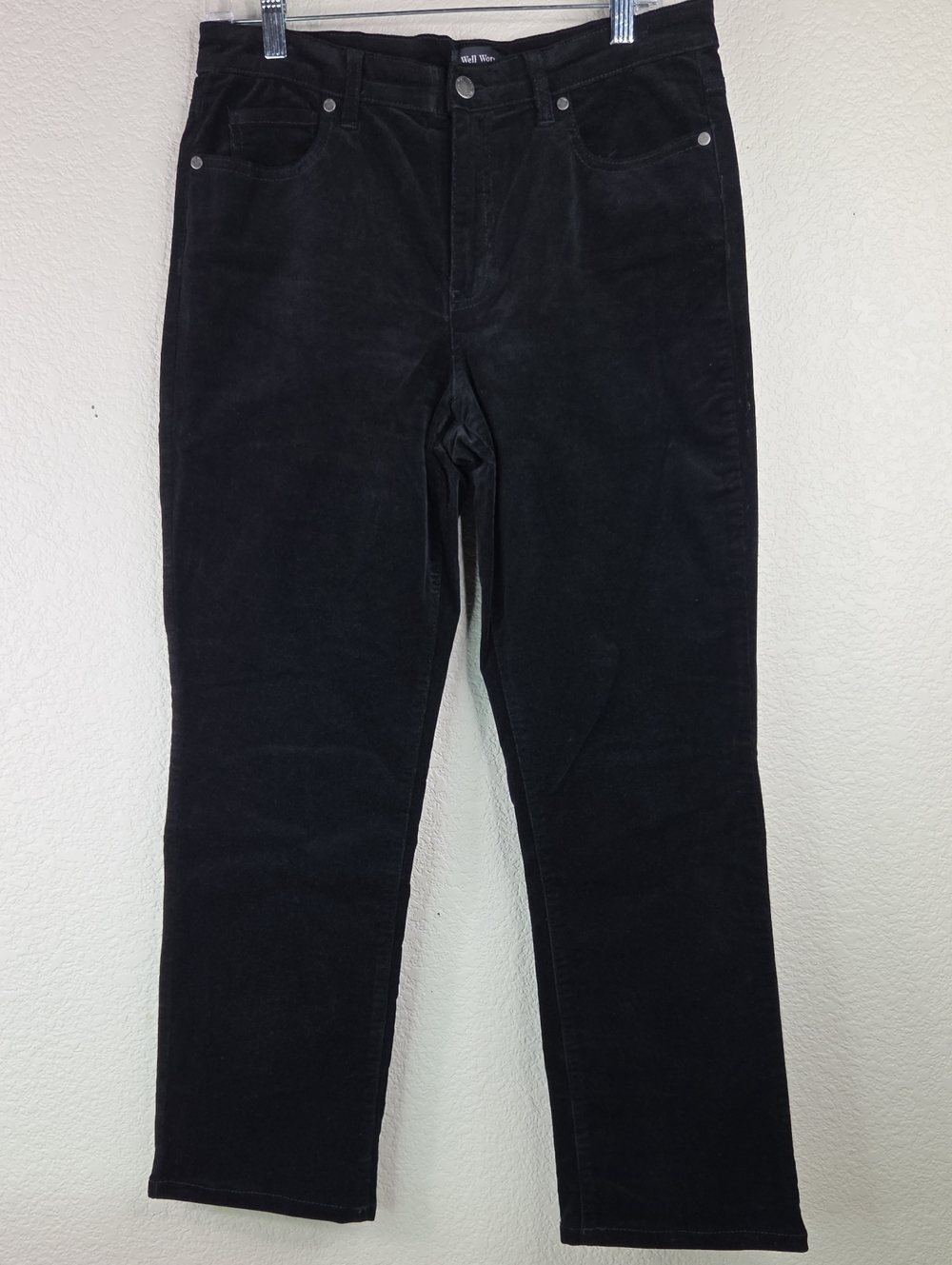 Well Worn Women's Black Corduroy Slim Straight Jeans